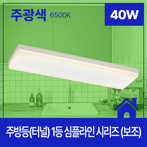 DOTI 갓생을 위한 올인원 스토어,케이룩스 주방등 LED 심플라인 1등 40W 주광 6.5 KC 보조